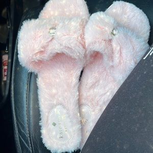 Kate Spade Sandy Faux Fur Slippers in Pink size 8 Pink